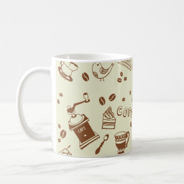 Coffee pattern coffee mug (Left)