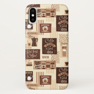Coffee Pattern custom monogram phone cases