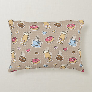Coffee pattern decorative cushion