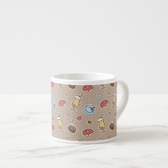 Coffee pattern espresso cup (Front Right)