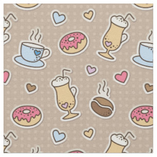 Coffee pattern fabric