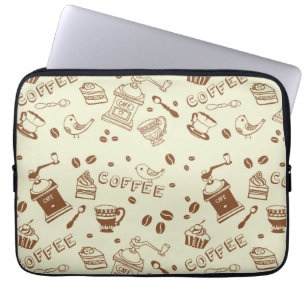 Coffee pattern laptop sleeve