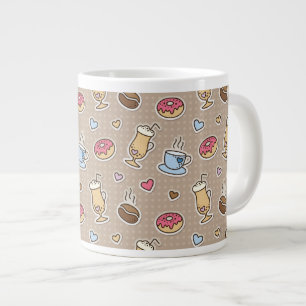 Coffee pattern large coffee mug