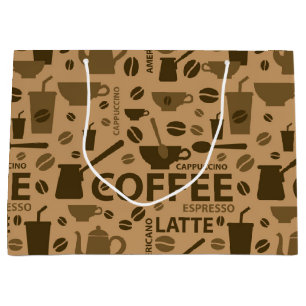 Coffee pattern large gift bag