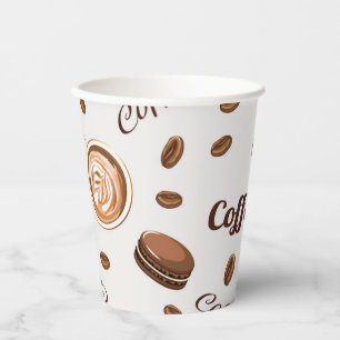 Coffee pattern paper cups