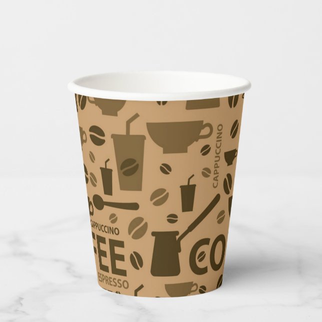Coffee pattern paper cups (Front)