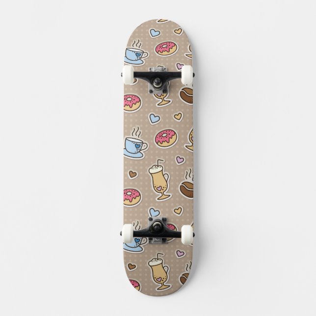 Coffee pattern skateboard (Front)