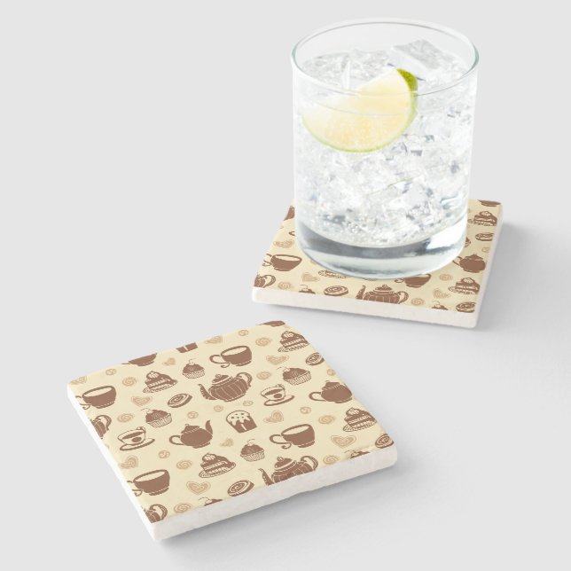 Coffee pattern stone Coasters (Side)