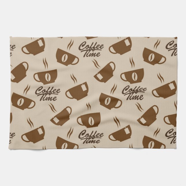 Coffee pattern tea towel (Horizontal)