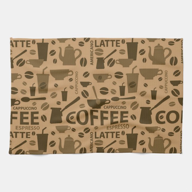Coffee pattern tea towel (Horizontal)
