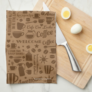 Coffee Pattern Tea Towel