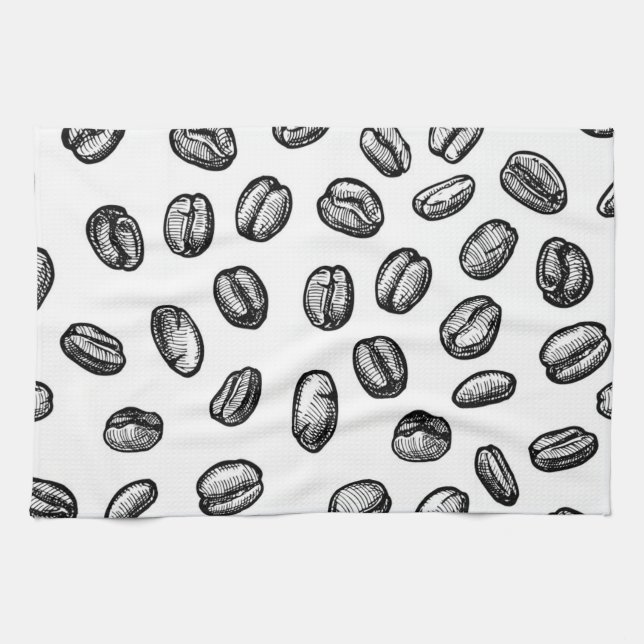 Coffee pattern tea towel (Horizontal)