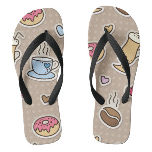 Coffee pattern thongs