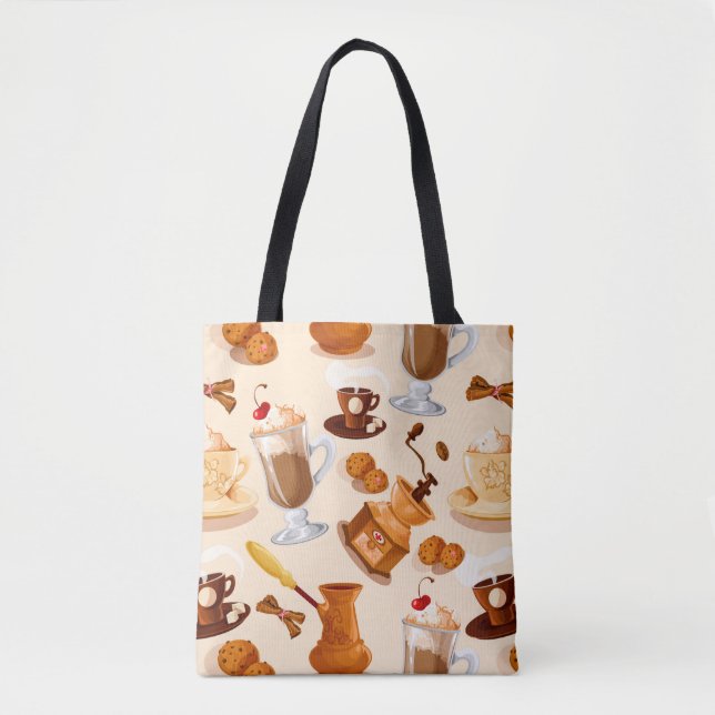 Coffee Pattern Tote Bag (Front)