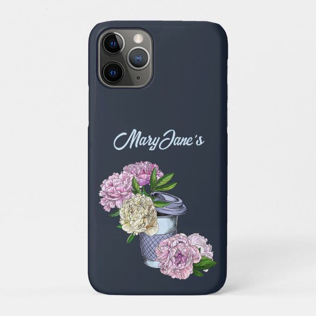Coffee & Peonies Case-Mate iPhone Case (Back)