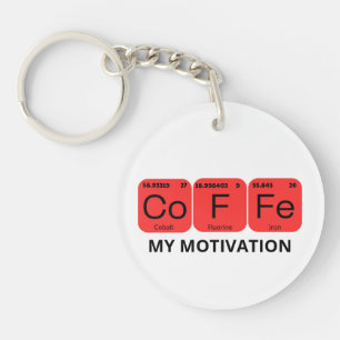 Coffee Periodic Table Element Key Ring