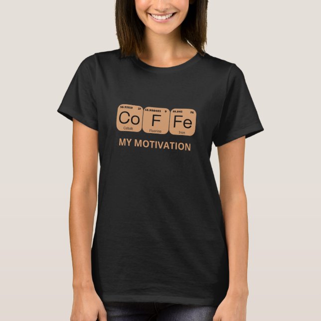 Coffee Periodic Table Element T-Shirt (Front)