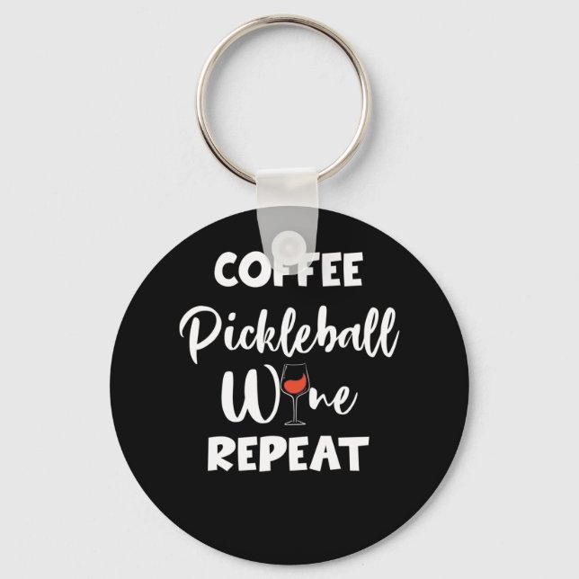 Coffee Pickleball Wine Repeat Key Ring (Front)