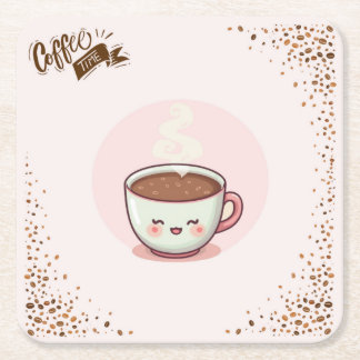 Coffee Pink Aesthetic Kwaii style Coaster