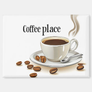 Coffee Place Coffee Beans Magnet