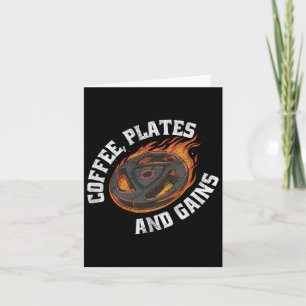 Coffee Plates Gains Gym Outfit Weightlifting Worko Card