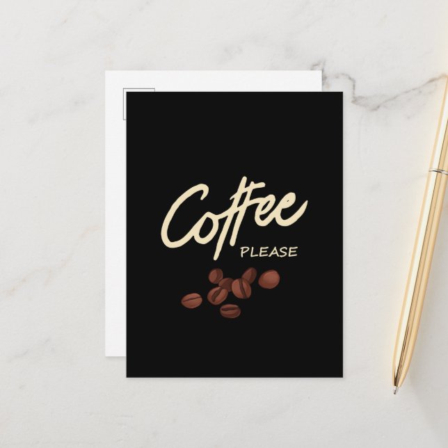 Coffee Please Coffee Lover Postcard (Front/Back In Situ)