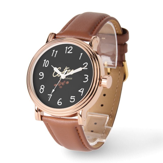 Coffee Please Coffee Lover Watch (Angle)