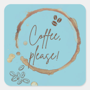 Coffee Please Square Sticker