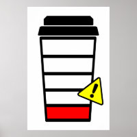 Coffee poster, Low Caffeine, Low Battery, ICONS
