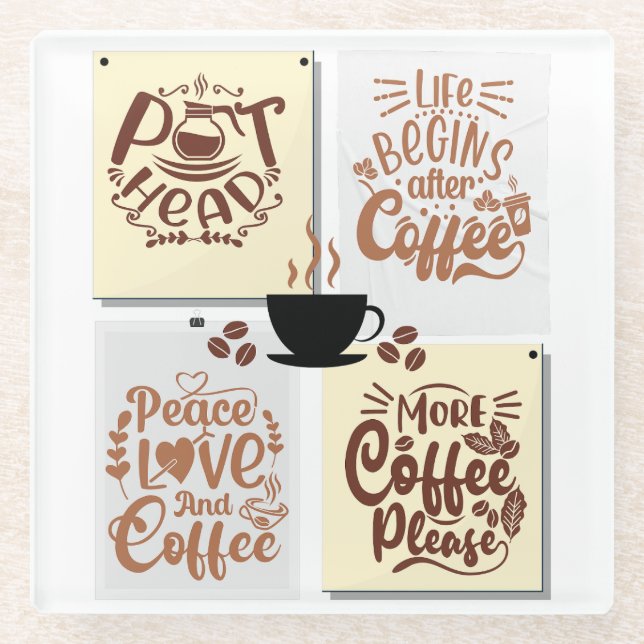 Coffee Posters Glass Coaster (Front)