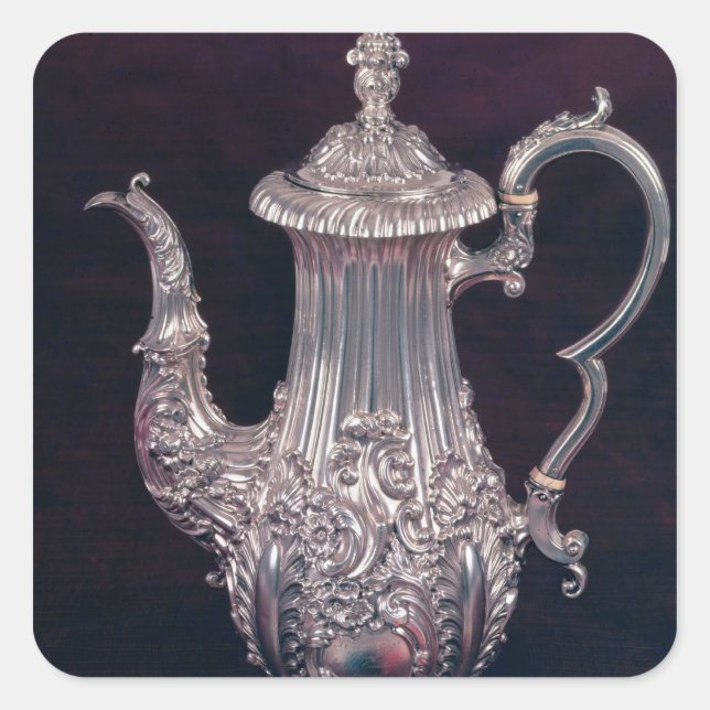 Coffee-pot by John Watson, Sheffield, 1818 Square Sticker (Front)