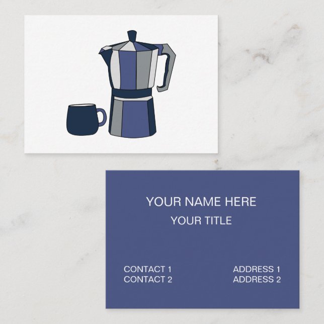 Coffee Pot Coffee Mug Cafe Business Card (Front/Back)