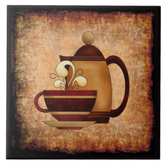 Coffee Pot & Cup Ceramic Kitchen Tile
