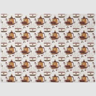 Coffee Pot & Cups Cute Pattern Decoupage Tissue P Paper