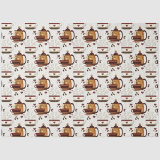 Coffee Pot & Cups Cute Pattern Decoupage  Tissue P Tissue Paper