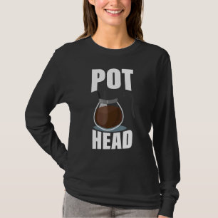Coffee Pot Head Drinking Espresso Caffeine Bean R T-Shirt