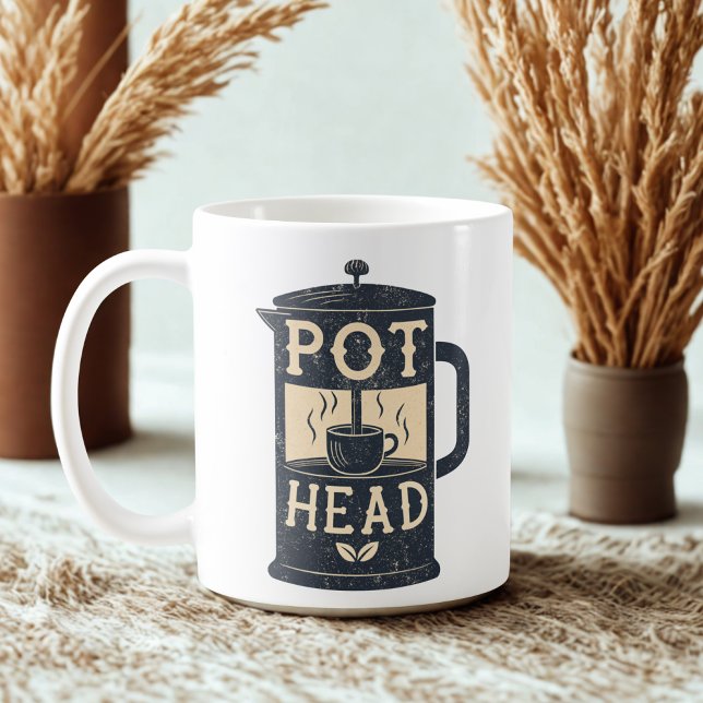 Coffee Pot Head Funny Coffee  Mug (Creator Uploaded)