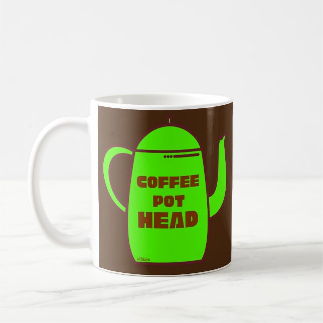 COFFEE POT HEAD funny coffee pun gift idea         Mug (Left)