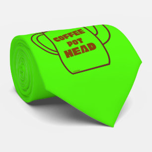 COFFEE POT HEAD funny coffee pun gift idea         Tie