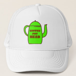 COFFEE POT HEAD funny coffee pun gift idea         Trucker Hat
