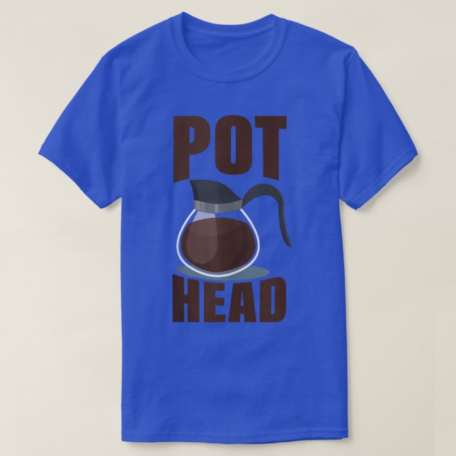 Coffee Pot Head Funny Drinking Espresso Caffeine B T-Shirt (Design Front)