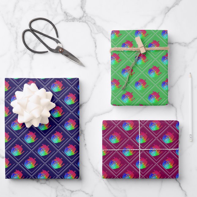 Coffee Pot Imagery Gift  Wrapping Paper Sheet (Front)