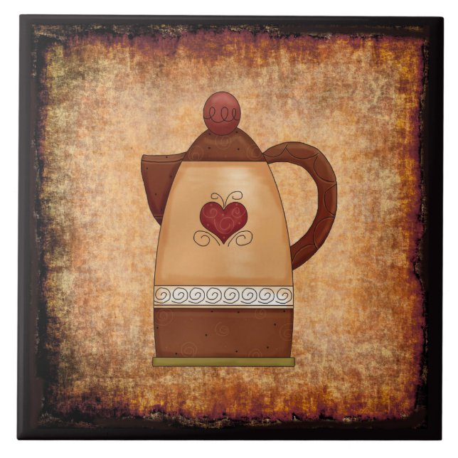 Coffee Pot Kitchen Ceramic Tile (Front)