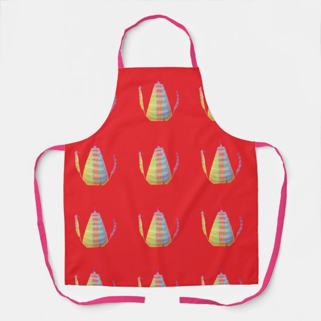 Coffee Pot Repeat Red     Apron (Front)