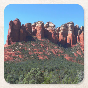 Coffee Pot Rock II in Sedona Arizona Square Paper Coaster