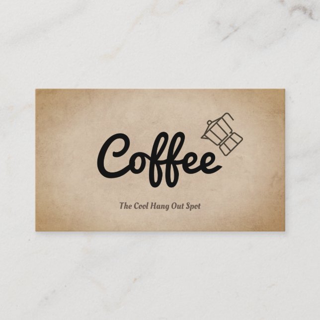 Coffee Pot with Coffee Script Business Card (Front)