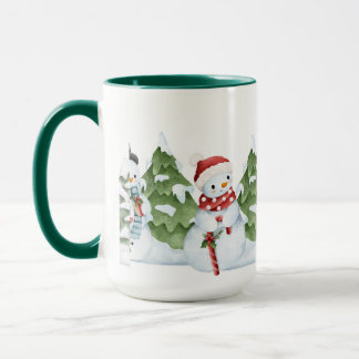 coffee pot with sweet snowmen mug