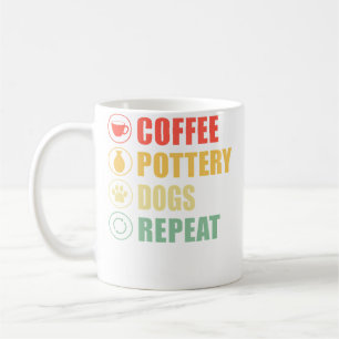 Coffee Pottery Dogs Repeat Pottery Clay Art Mug