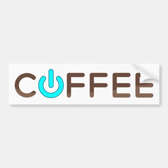 Coffee Power (BLue) Bumper Sticker (Front)