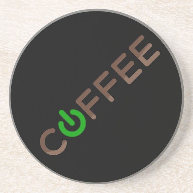 Coffee Power (Green) Coaster (Front)